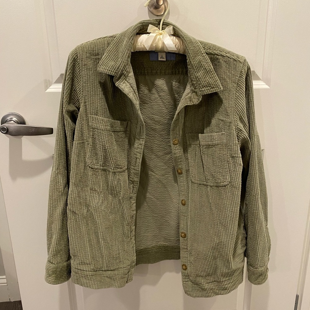 L.L.Bean Corduroy Shacket Sage Green Sea Grass Small
